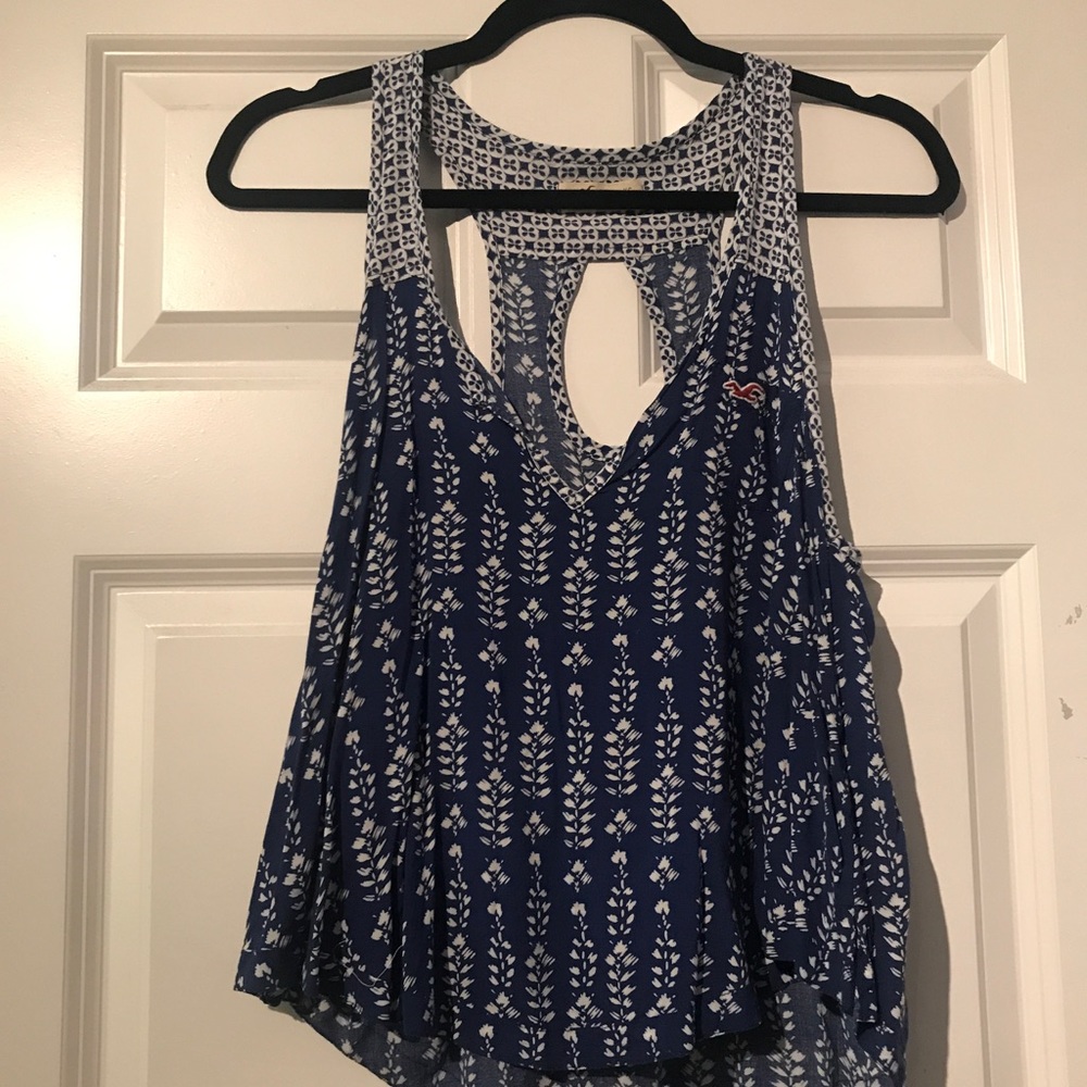Blue & White Hollister Tank Top